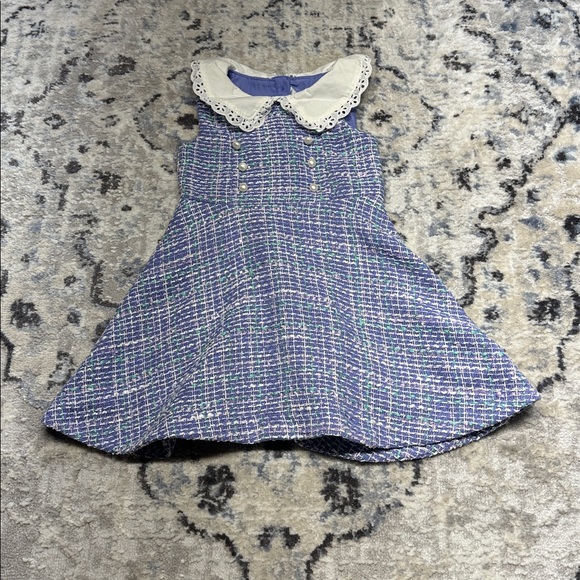 Janie and Jack Tweed Party Dress 4T – Peter Pan Collar & Classic Chic - Picture 1 of 9